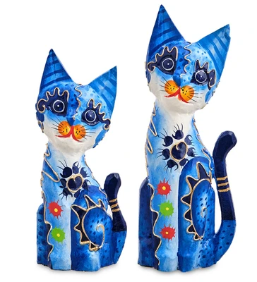 99-024 Фигурка «Кошка» н-р из двух 30, 20 см (албезия, о.Бали) 1788544213