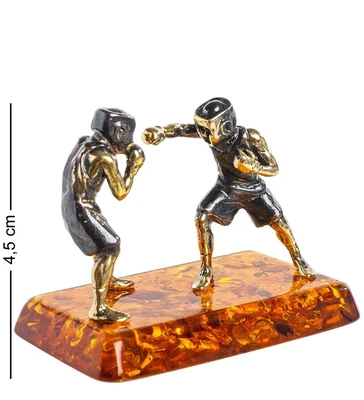AM-1332 Фигурка «Боксеры» (латунь, янтарь) 462188454