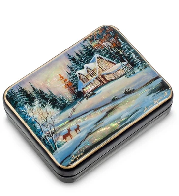 ШК-55/ 22 Шкатулка «Зимний пейзаж» Белова 1819402644