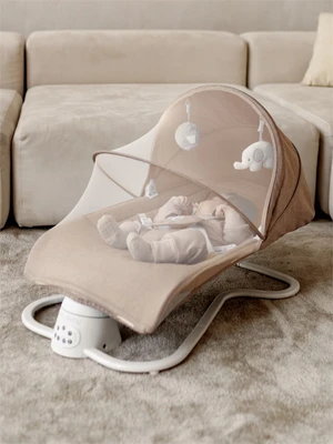 Электронные качели детские AMAROBABY HAPPY SWING, бежевый AB23-22HAPPY/03