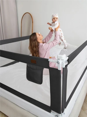 Барьер защитный для кровати Amarobaby Linear, черный AB-LIN-BSR-BL-200
