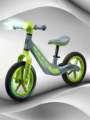 Беговел двухколесный Amarobaby, Twinkle, серый/зеленый AB24-34TWIN/1113