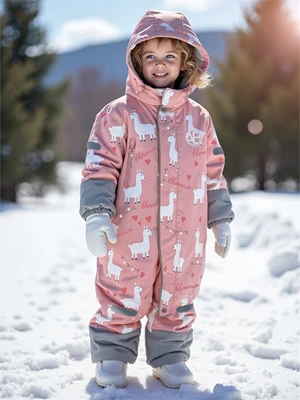 Комбинезон детский зимний Amarobaby Adventure, розовый, лама AB-OD25-6202AD/06-86