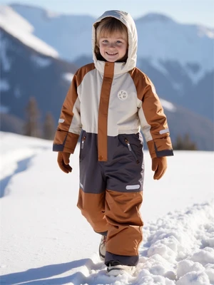 Комбинезон детский зимний Amarobaby Active, бежевый AB-OD25-6202ACT/03-104