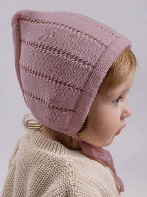 Шапочка детская вязаная Amarobaby Tiny, демисезонная, пудровый AB-OD26-TIN16/27-38