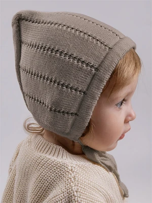 Шапочка детская вязаная Amarobaby Tiny, демисезонная, коричневый AB-OD26-TIN16/12-38