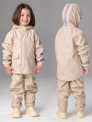 Комплект непромокаемый (куртка и полукомбинезон) Amarobaby Rainwear, бежевый AB-OD26-RAIN35/03-92