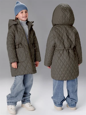 Пальто стёганое демисезонное Amarobaby PEARL, капучино AB-OD26-PEARL29/58-122
