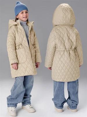 Пальто стёганое демисезонное Amarobaby PEARL, бежевый AB-OD26-PEARL29/03-122
