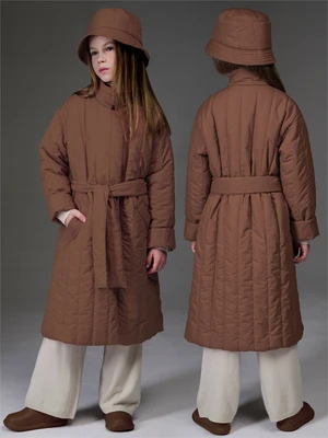 Пальто стёганое демисезонное Amarobaby RUNWAY, шоколадный AB-OD26-RUNWAY29/59-122