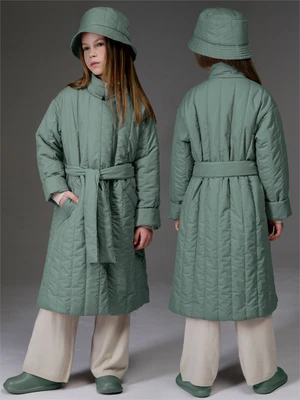 Пальто стёганое демисезонное Amarobaby RUNWAY, оливковый AB-OD26-RUNWAY29/40-122