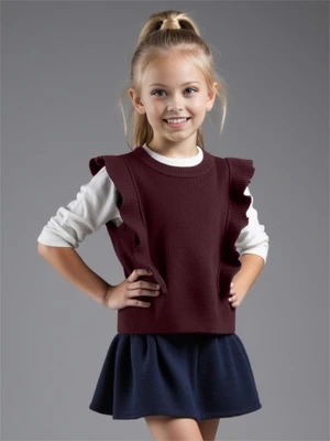 Жилет Amarobaby Pure Love School Elite, вязаный, бордовый AB-OD25-PLSEL1001/08-122