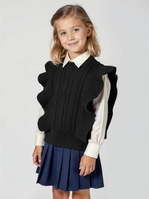 Жилет Amarobaby Pure Love School Vogue, вязаный, черный AB-OD25-PLSVG1001/09-122