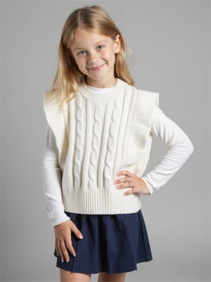 Жилет Amarobaby Pure Love School Vogue, вязаный, молочный AB-OD25-PLSVG1001/33-122