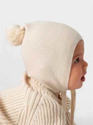 Шапочка детская Amarobaby Pure Love Nice вязаная, молочный AB-OD23-PLN16/33-38