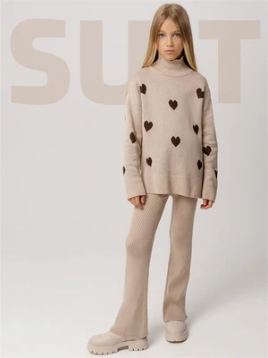 Костюм вязаный детский Amarobaby SUIT, цвет бежевый AB-OD24-S11/03-116