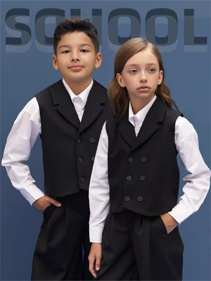 Жилет трикотажный детский Amarobaby Study Smart, черный AB-OD24-SS10/09-128