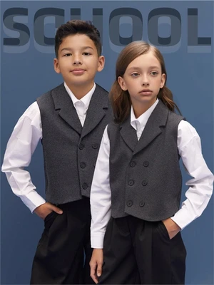 Жилет трикотажный детский Amarobaby Study Smart, серый AB-OD24-SS10/11-128