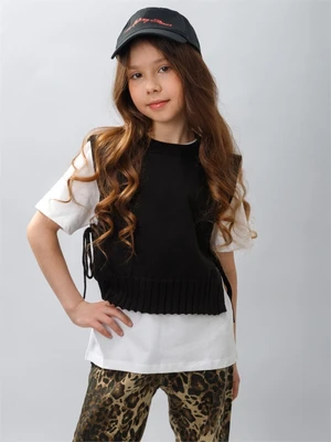 Жилет вязаный детский Amarobaby BOW, цвет черный AB-OD24-KNIT10B/09-128