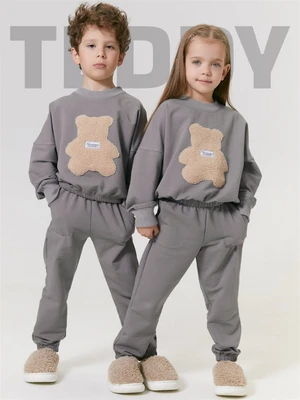 Костюм детский с принтом мишки Amarobaby TEDDY, цвет серый AB-OD24-T11/11-98