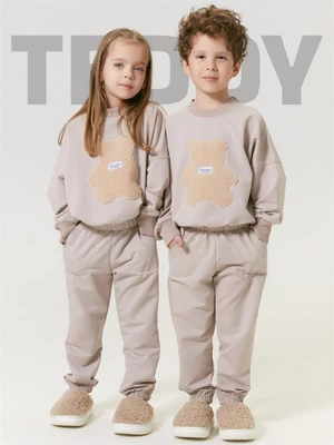 Костюм детский с принтом мишки Amarobaby TEDDY, цвет бежевый AB-OD24-T11/03-98