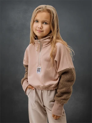 Толстовка детская с молнией на горловине Amarobaby COMFORT, цвет какао AB-OD23-32C/41-128