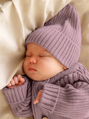 Шапка детская вязаная Amarobaby Pure Love Tot, демисезонная, пудровый AB-OD22-PLT16/27-40