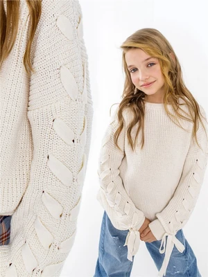 Свитер для девочки Amarobaby KNIT Wear, белый AB-OD21-KNITW2602/00-128