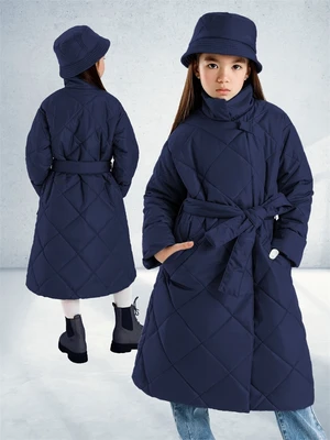 Пальто стёганое для девочек AmaroBaby TRENDY, синий AB-OD22-TRENDY29/20-116