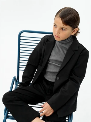 Пиджак трикотажный для мальчика Amarobaby Study Oxford, черный AB-OD23-SO3001/09-134