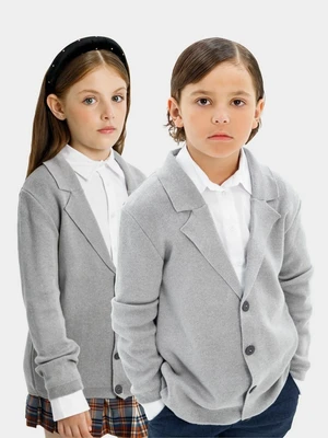 Пиджак Amarobaby Pure Love School, вязаный, серый AB-OD23-PLS30/11-122
