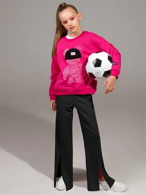 Штаны детские клеш с разрезами Amarobaby Style, черный AB-OD23-S6/09-122