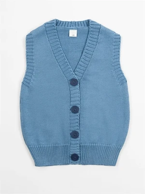 Жилет для девочки Amarobaby KNIT Mild, голубой AB-OD21-KNITM10/19-122