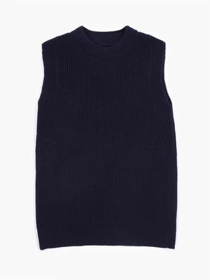 Жилет для девочки Amarobaby KNIT Long, синий AB-OD21-KNITL10/20-122