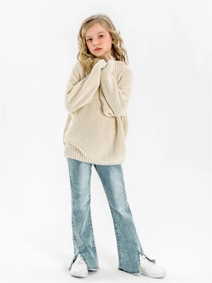 Свитер для девочки Amarobaby KNIT Soft, молочный AB-OD21-KNITS2602/33-122