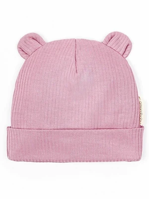 Чепчик (шапочка) детская AMAROBABY Fashion bear, розовый AB-OD22-NE16FBe1/06-38