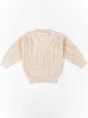 Свитер для девочки Amarobaby KNIT, молочный AB-OD21-KNIT2601/33-122