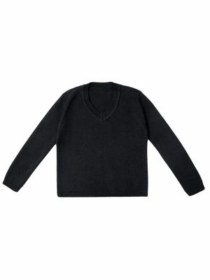 Джемпер для мальчика Amarobaby Pure Love, School, вязаный, черный AB-OD21-PLS2101/09-122