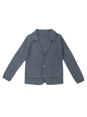Жакет для мальчика, Amarobaby Pure Love, School, вязаный, серый AB-OD21-PLS2001/11-122