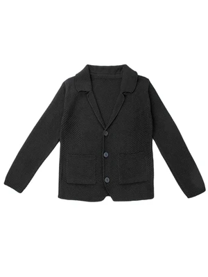 Жакет для мальчика, Amarobaby Pure Love, School, вязаный, черный AB-OD21-PLS2001/09-122