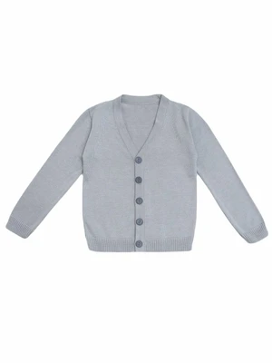Кардиган для мальчика Amarobaby Pure Love, School, вязаный, серый AB-OD21-PLS1901/11-122