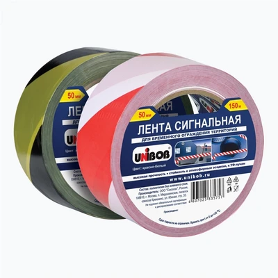 Лента сигнальная UNIBOB 75мм х 200м, красно-белая 1470897786