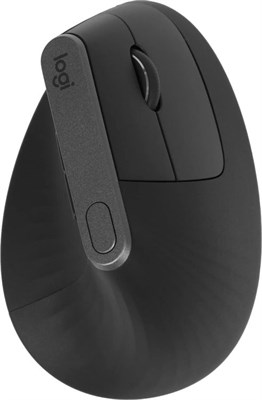 Мышь беспроводная Logitech MX Vertical, Bluetooth/Радио, вертикальная, оптическая, USB, 4000dpi, черный и серебристый [910-005449] 1980396