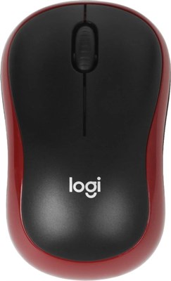 Мышь беспроводная Logitech M185, радио, оптическая, USB, 1000dpi, черный и красный [910-002633] 1891714
