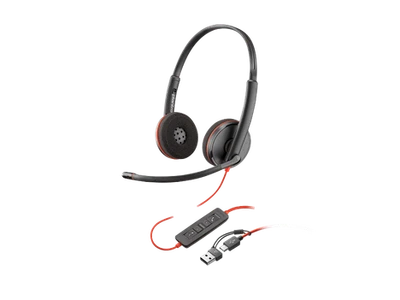 Гарнитура Plantronics Blackwire 3320 3220 Stereo USB-C Headset +USB-C/A Adapter (Bulk) (8X228A6), цвет черный 1079920079