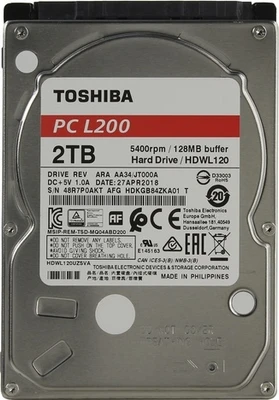 Жесткий диск TOSHIBA 2.5 HDD L200 2TB 5.4K SATA3 478311622