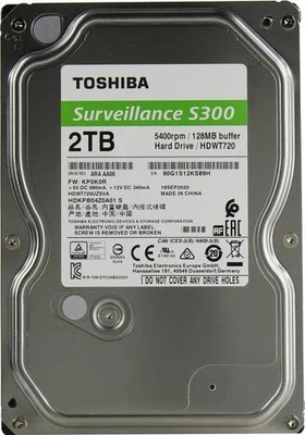 Жесткий диск TOSHIBA S300 Surveilance 3.5 2TB 5.4K SATA3 972236576