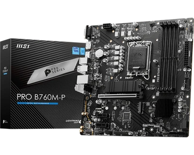 Материнская плата/ MB MSI INTEL B760 s1700, 4xDDR5(256GB), D-SUB/HDMI 2.1/DP, 1xPCIe 4.0x16, 2xPCIe 4.0, 1xLAN, 4xSATA 6Gb/s, 2xM.2, 1xUSB-C, 1xUSB 3.2, 4xUSB 2.0, 2xPS/2, mATX 403984340