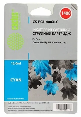 Картридж синий Cactus CS-PGI1400XLC 2081627218