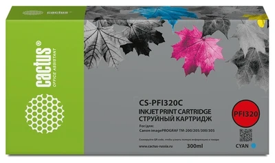 Картридж голубой Cactus CS-PFI320C 2129440576